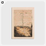 アートポストカード-The First Book of Urizen, Plate 22, "Stretch'd for a Work of Eternity...." - ウィリアム ブレイク Postcard.