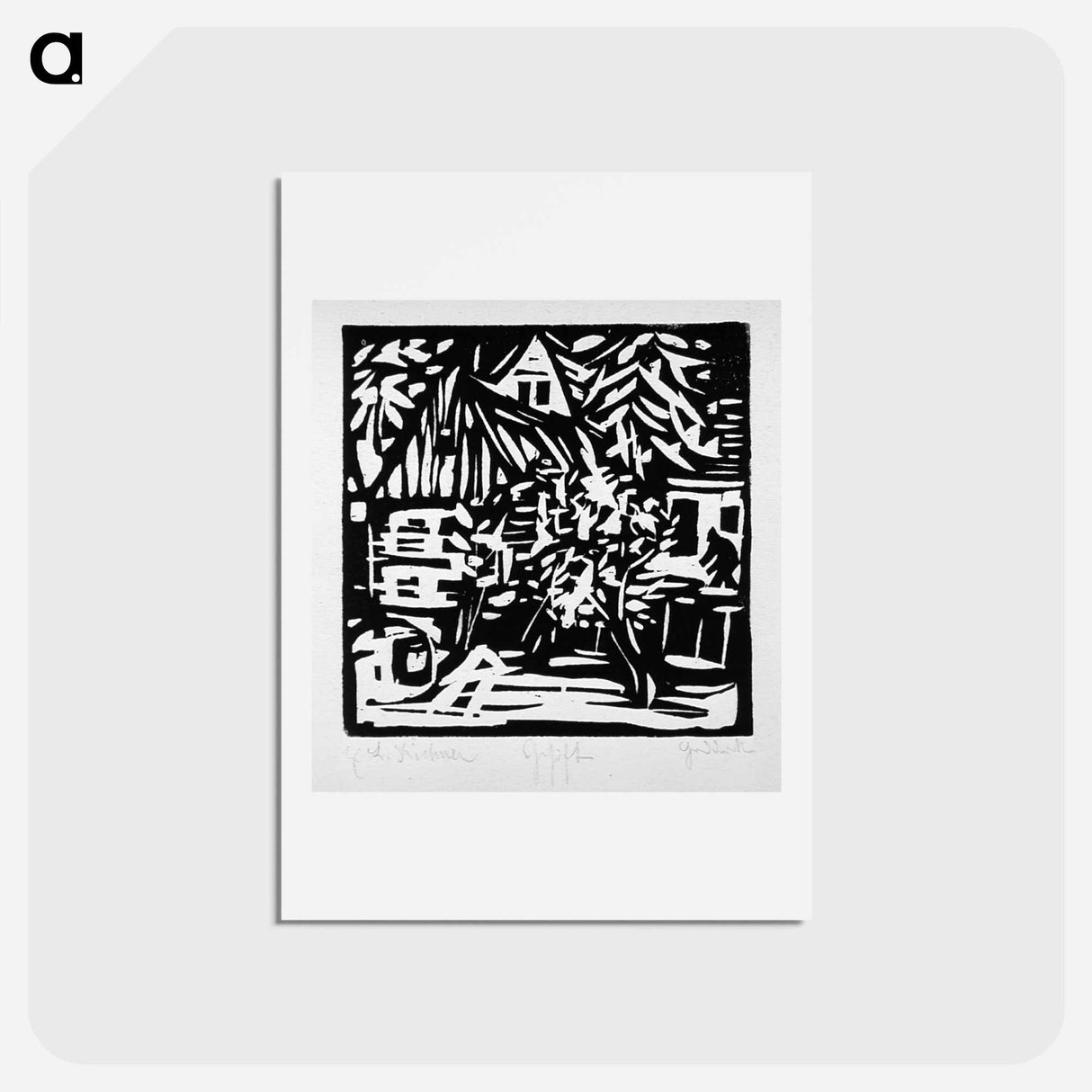 アートポストカード-Farm with Trees - エルンスト ルートヴィヒ キルヒナー Postcard.