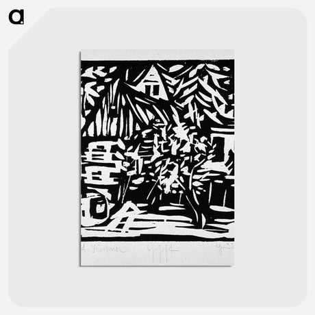 アートポストカード-Farm with Trees - エルンスト ルートヴィヒ キルヒナー Postcard.