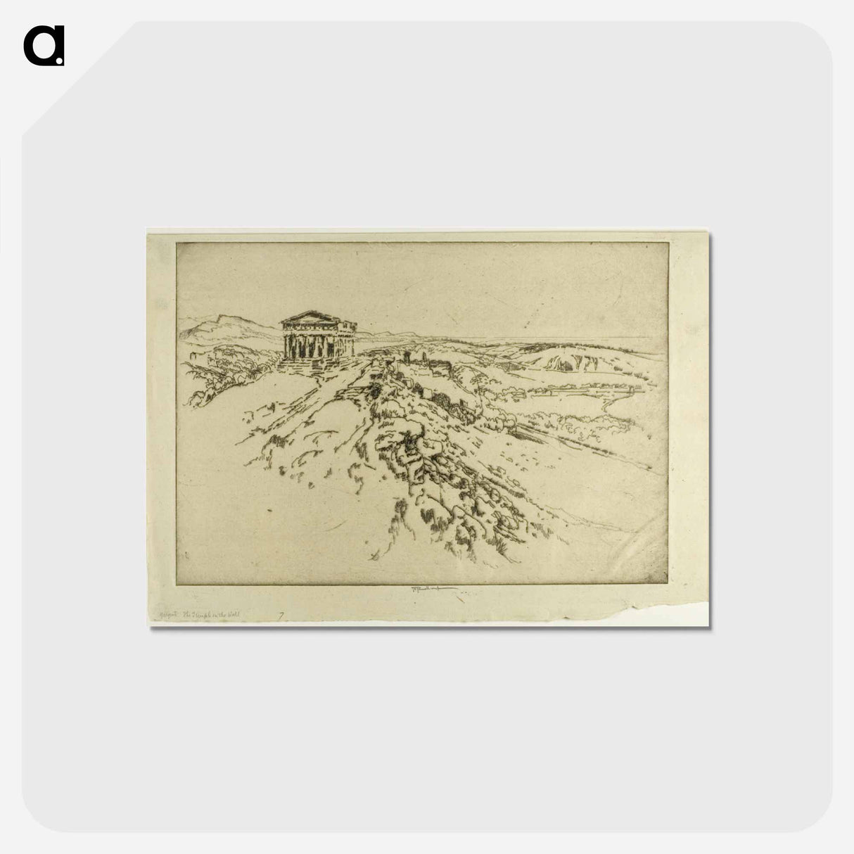 アートポストカード-Girgenti, the Temple on the Wall
 - ジョセフ ペネル Postcard.