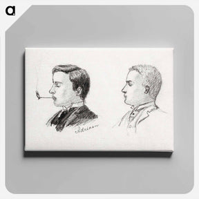 アートパネル-Portrait of Adriaan with a pipe and a man in a suit - ユリー デ フラーハ Canvas.