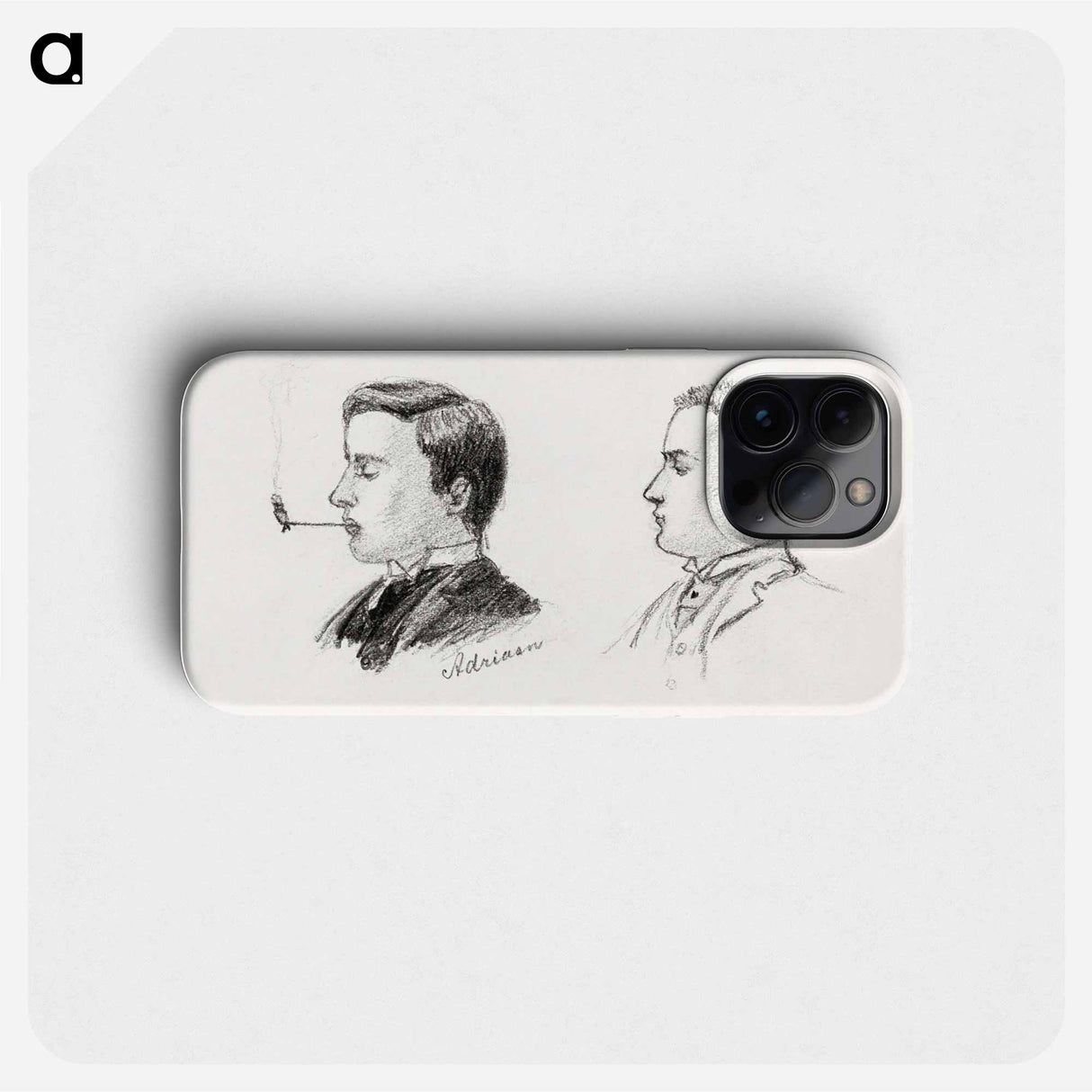Portrait of Adriaan with a pipe and a man in a suit - Julie de Graag Phone Case.