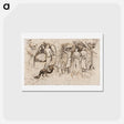 アートポストカード-Angel, Peacock, and Three Tahitians - ポール ゴーギャン Postcard.