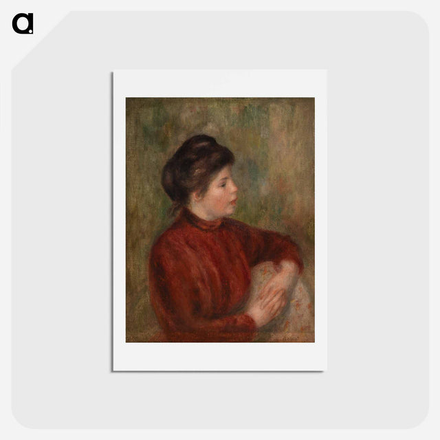アートポストカード-Woman Leaning on a Chair - ピエール オーギュスト ルノワール Postcard.