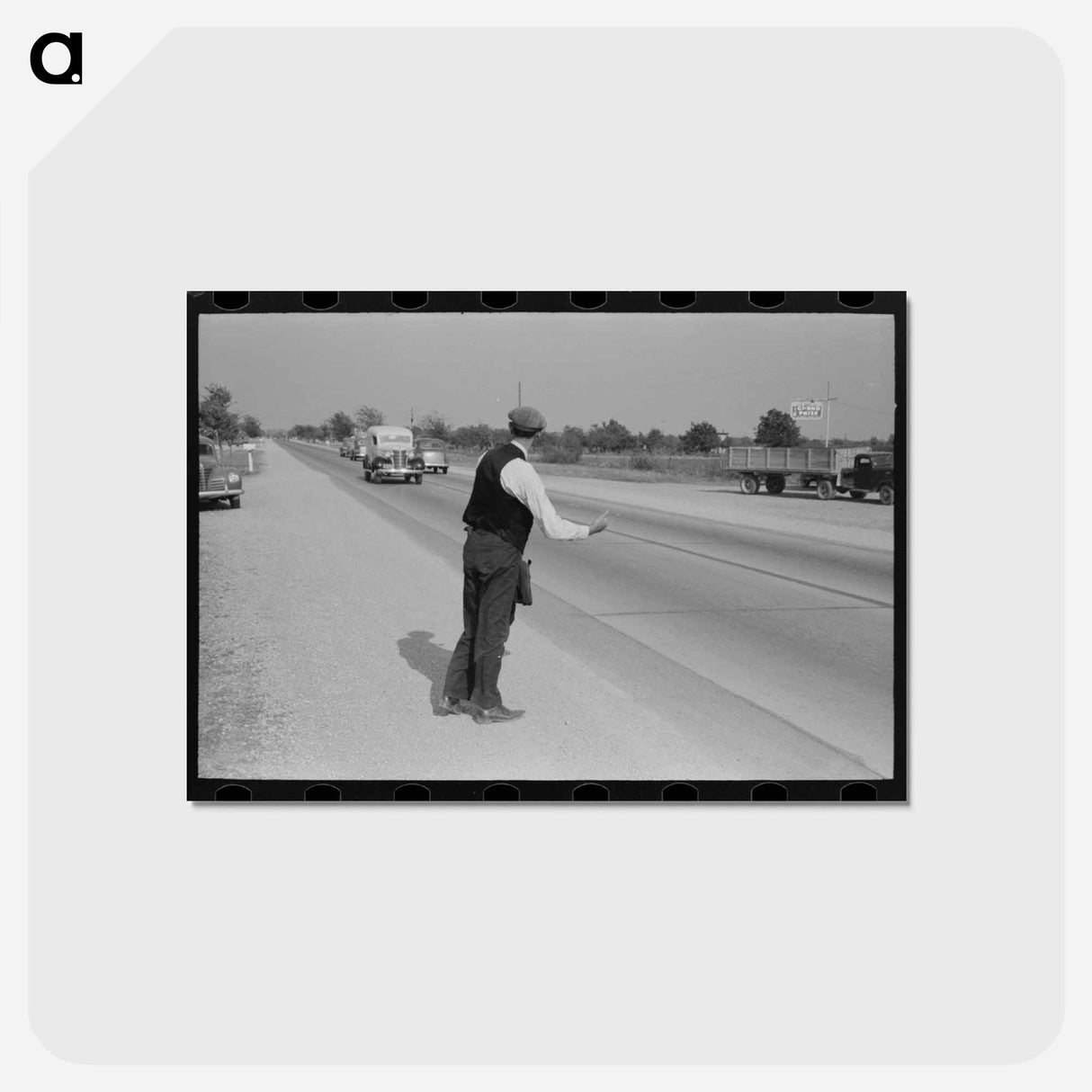 アートポストカード-Hitchhiker at Waco City Limits
 - ラッセル リー Postcard.