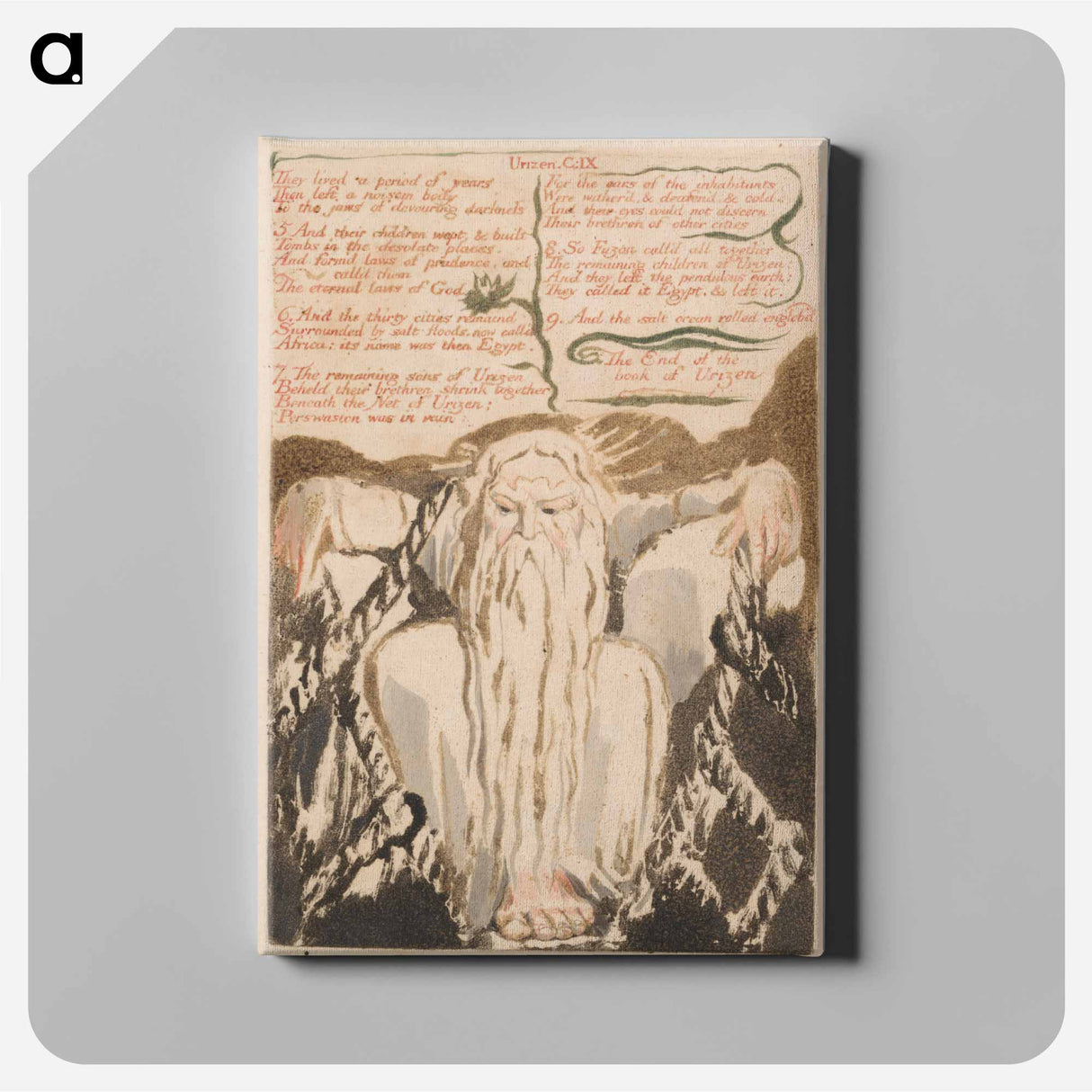 アートパネル-The First Book of Urizen, Plate 27, "They Lived a Period of Years . . . ." - ウィリアム ブレイク Canvas.