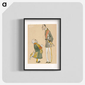 アートポスター-Caricature of von haartman, chairman of the nobility and baron taube - アルバート エーデルフェルト Poster.