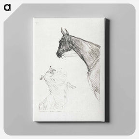 アートパネル-Horse and Collie - アンリ ド トゥールーズ ロートレック Canvas.