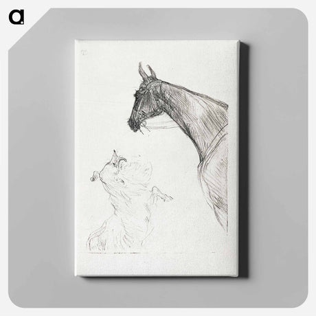 アートパネル-Horse and Collie - アンリ ド トゥールーズ ロートレック Canvas.