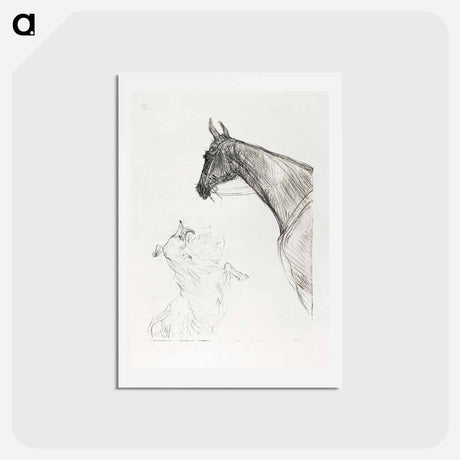 アートポストカード-Horse and Collie - アンリ ド トゥールーズ ロートレック Postcard.