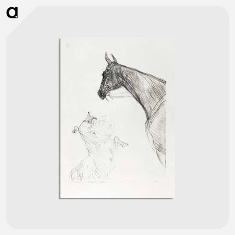 アートポストカード-Horse and Collie - アンリ ド トゥールーズ ロートレック Postcard.