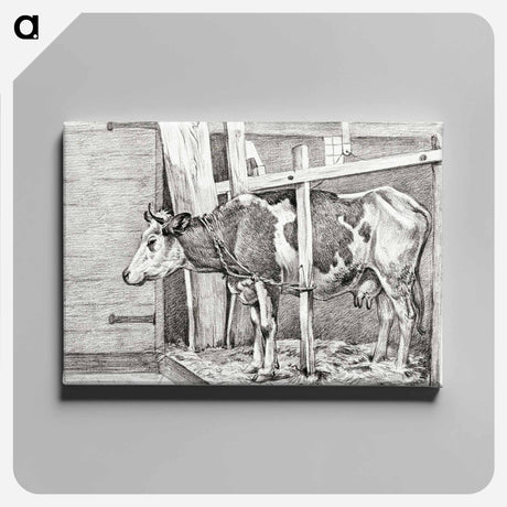 アートパネル-Standing cow - ジャン ベルナール Canvas.