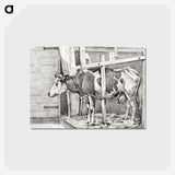 アートポストカード-Standing cow - ジャン ベルナール Postcard.