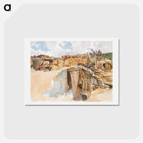 アートポストカード-Dugout - ジョン シンガー サージェント Postcard.