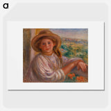 Girl on a Balcony, Cagnes - Pierre-Auguste Renoir Poster.