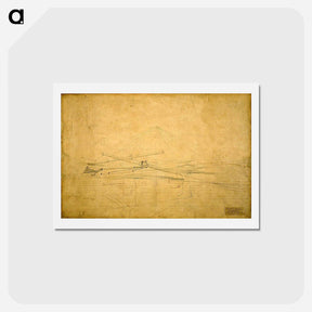 アートポストカード-Perspective Drawing for The Biglin Brothers Turning The Stake - トーマス エイキンズ Postcard.