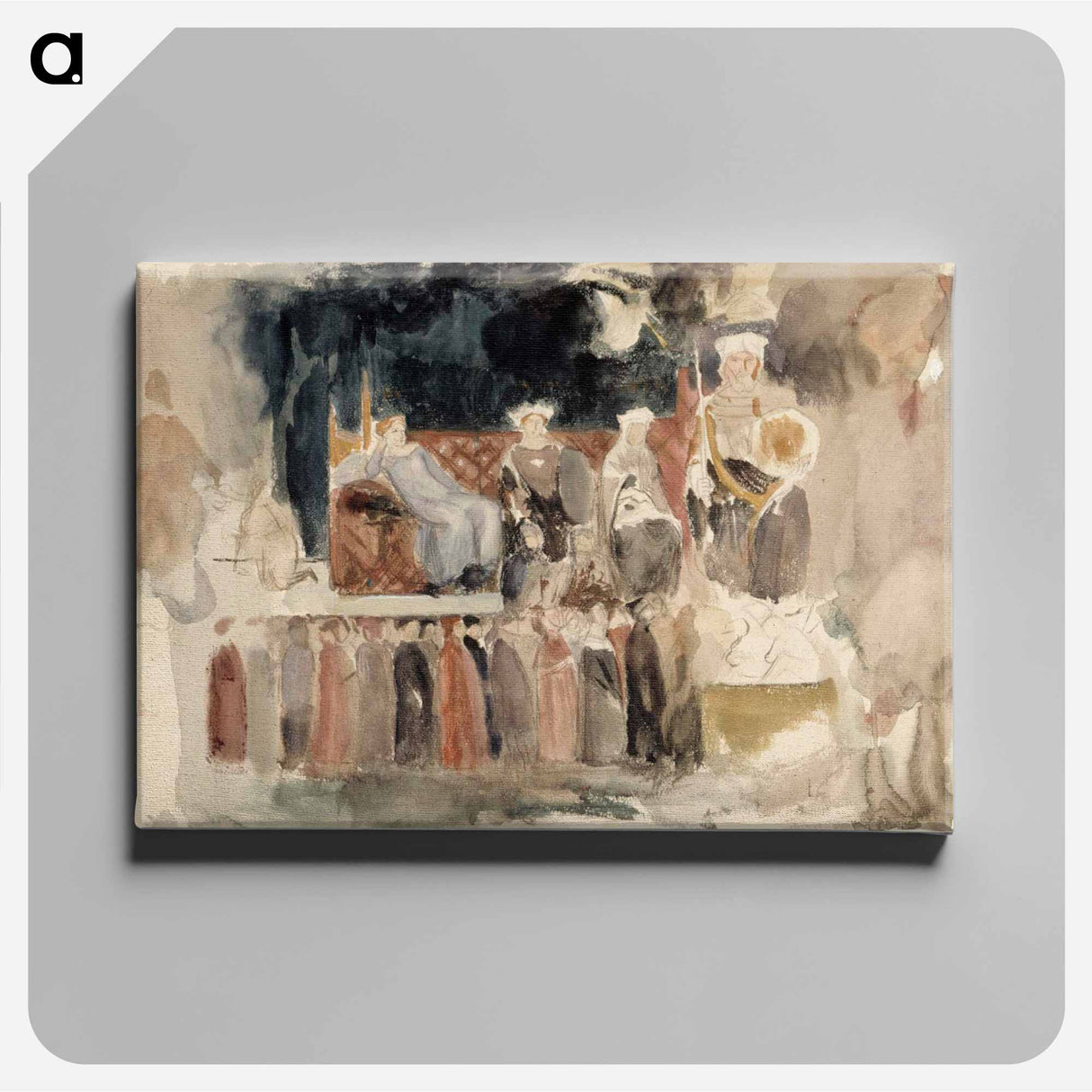 Hyvä hallitus, kopio ambrogio lorenzettin freskomaalauksen keskiosasta palazzo publicosta sienassa - アルバート エーデルフェルト Canvas.