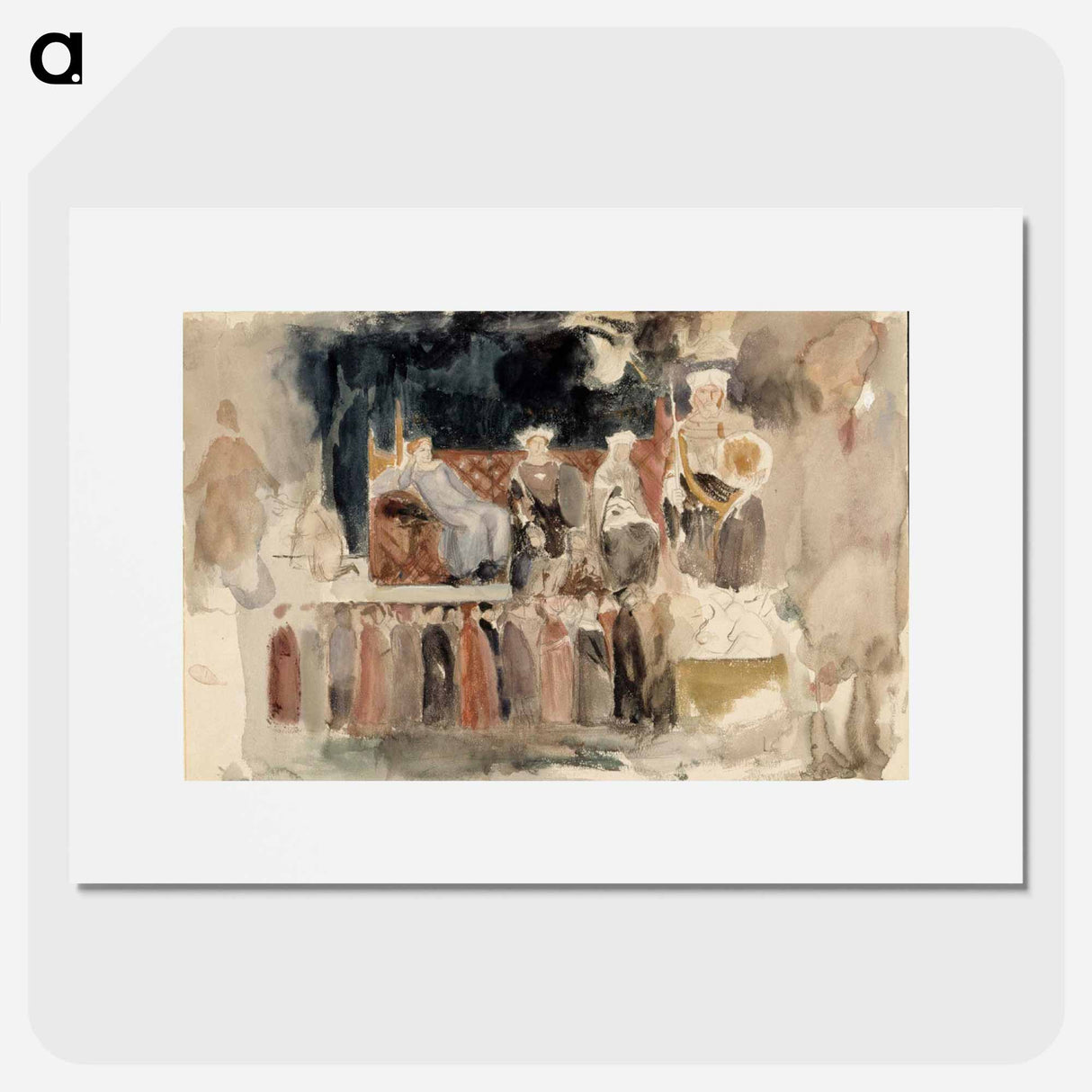 Hyvä hallitus, kopio ambrogio lorenzettin freskomaalauksen keskiosasta palazzo publicosta sienassa - アルバート エーデルフェルト Poster.