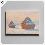 Wheatstacks, Snow Effect, Morning - Claude Monet Canvas.