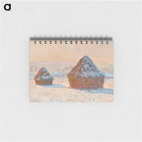 アートメモ帳-Wheatstacks, Snow Effect, Morning - クロード モネ Memo.