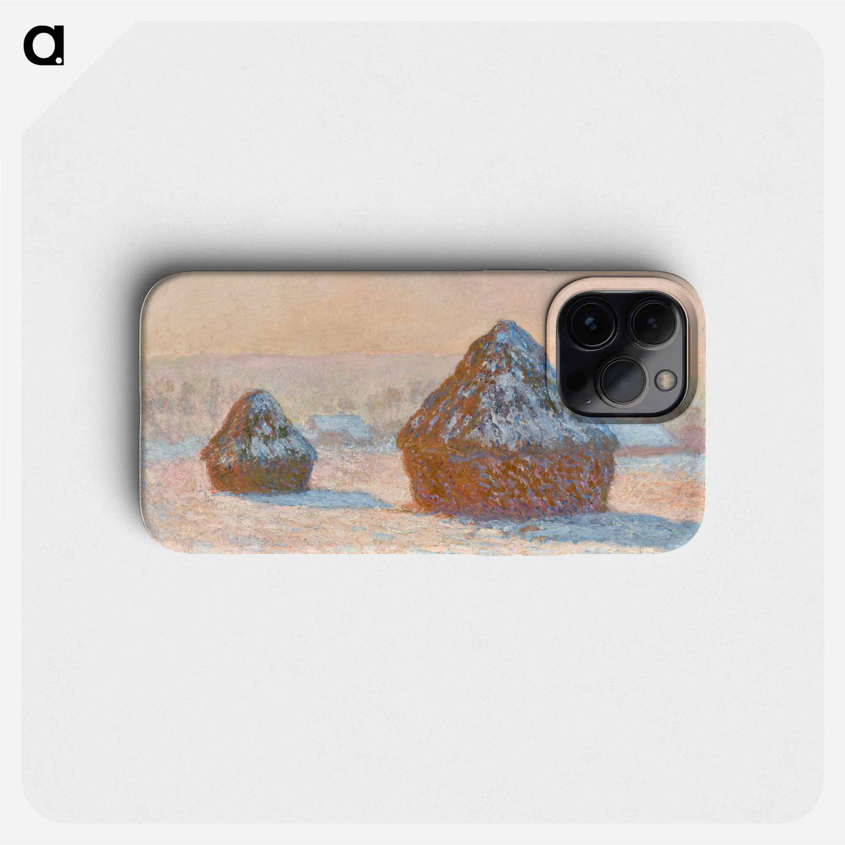 Wheatstacks, Snow Effect, Morning - Claude Monet Phone Case.