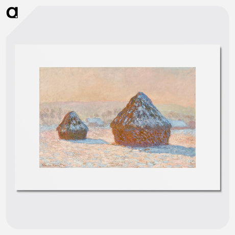 Wheatstacks, Snow Effect, Morning - Claude Monet Poster.