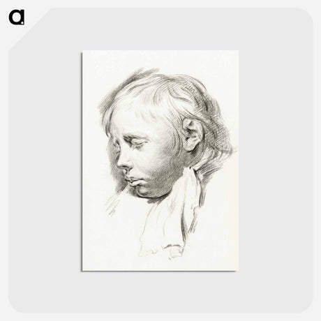 アートポストカード-Sleeping boy - ジャン ベルナール Postcard.