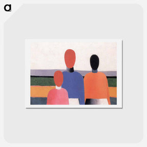 アートポストカード-Three Woman Figures - カジミール マレーヴィチ Postcard.