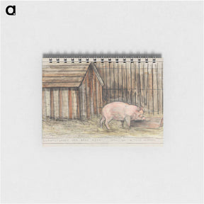 アートメモ帳-Varken Voor zijn kot bij een trog - テオ ヴァン ホイテマ Memo.