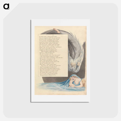 アートポストカード-Young's Night Thoughts, Page 13, "The present moment terminates our sight" - ウィリアム ブレイク Postcard.