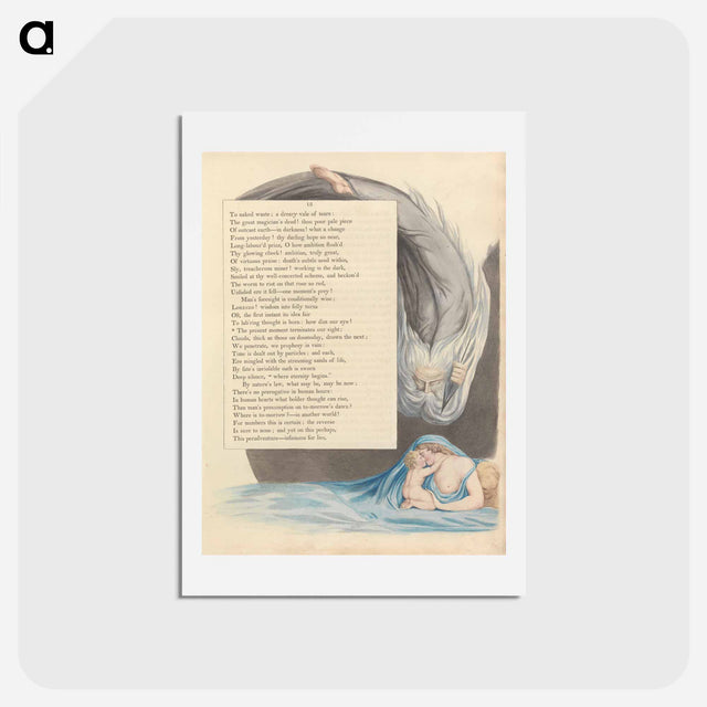 アートポストカード-Young's Night Thoughts, Page 13, "The present moment terminates our sight" - ウィリアム ブレイク Postcard.