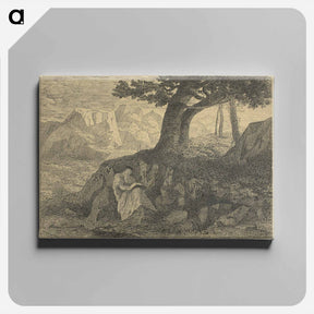 アートパネル-Hermit in Landscape - オディロン ルドン Canvas.