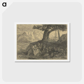 アートポストカード-Hermit in Landscape - オディロン ルドン Postcard.