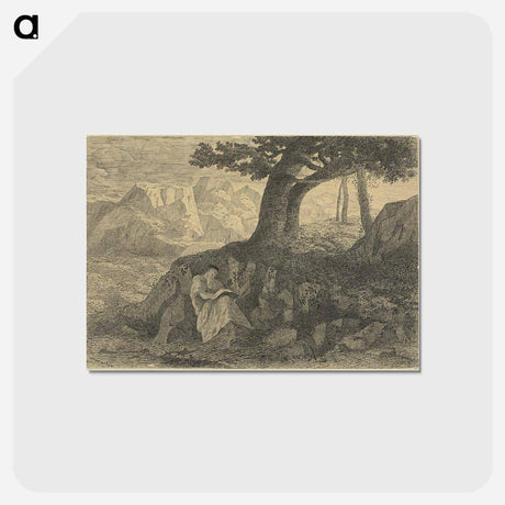 アートポストカード-Hermit in Landscape - オディロン ルドン Postcard.