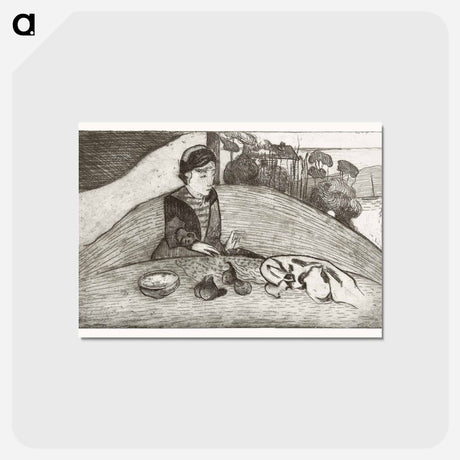 アートポストカード-The Woman with Figs - ポール ゴーギャン Postcard.