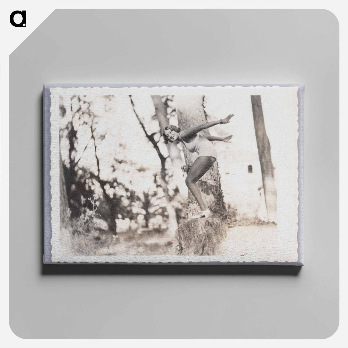 アートパネル-Woman in Swimsuit in Diving Pose on Treestump
 - セントルイス美術館 Canvas.