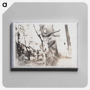 アートパネル-Woman in Swimsuit in Diving Pose on Treestump
 - セントルイス美術館 Canvas.