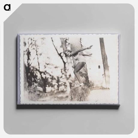 アートパネル-Woman in Swimsuit in Diving Pose on Treestump
 - セントルイス美術館 Canvas.