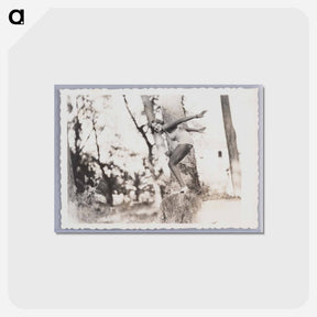 アートポストカード-Woman in Swimsuit in Diving Pose on Treestump
 - セントルイス美術館 Postcard.