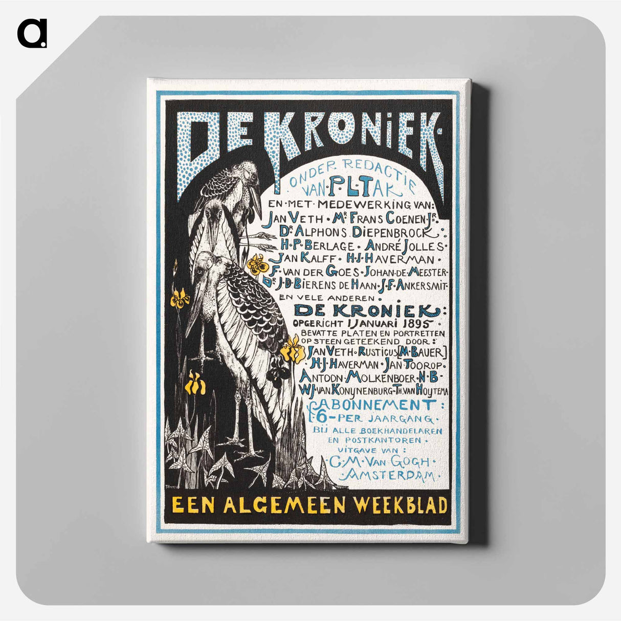 Reclamekaart voor 'De Kroniek' - テオ ヴァン ホイテマ Canvas.