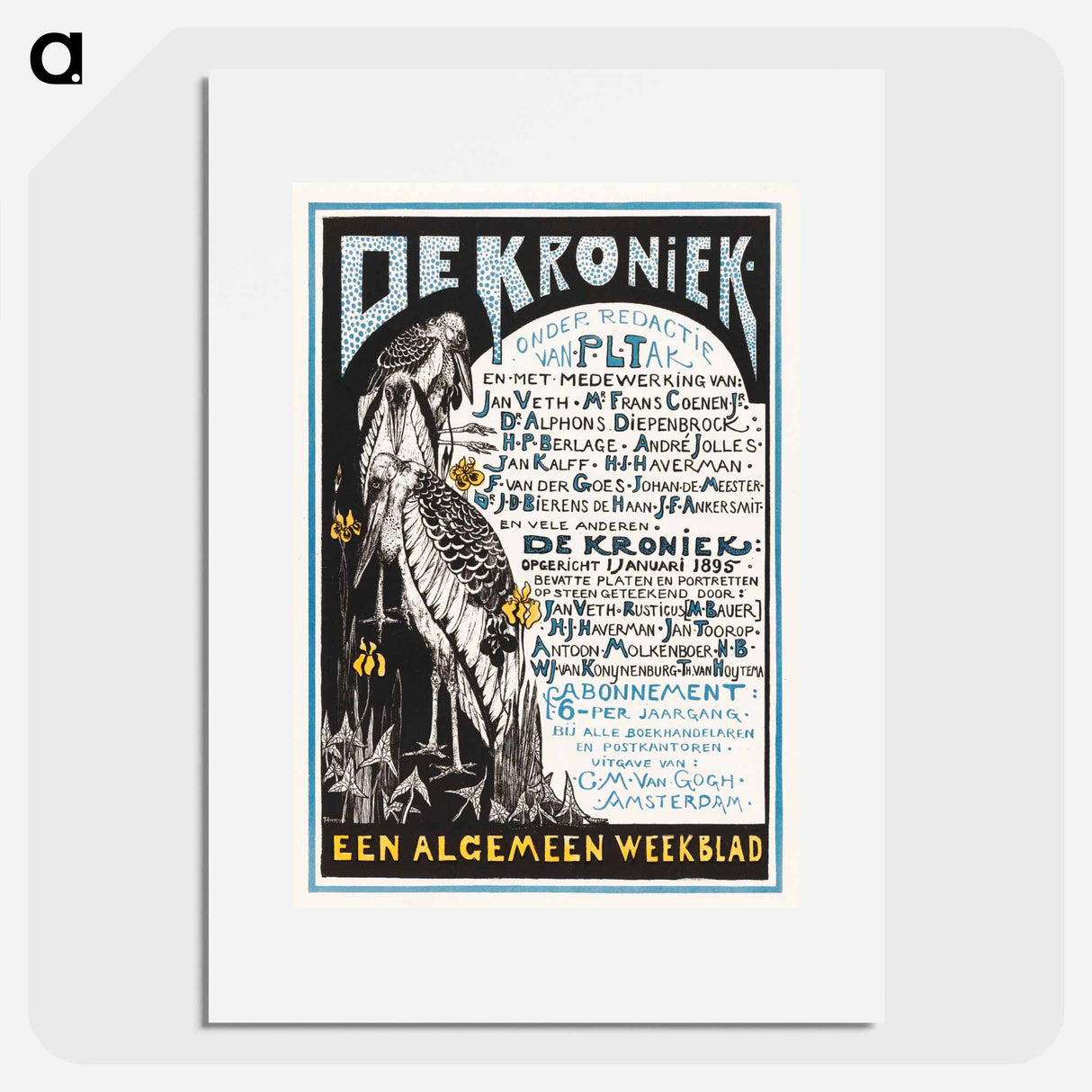 Reclamekaart voor 'De Kroniek' - テオ ヴァン ホイテマ Poster.