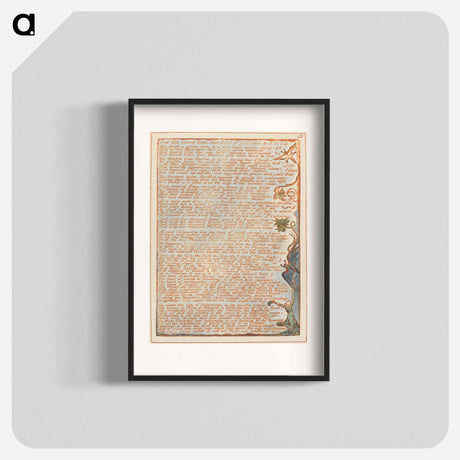 アートポスター-Jerusalem, Plate 13, "And that toward Eden...." - ウィリアム ブレイク Poster.