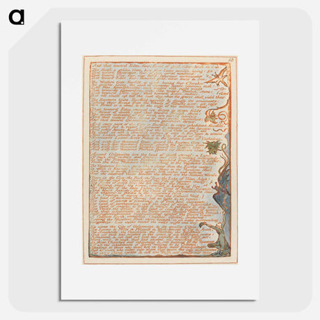 アートポスター-Jerusalem, Plate 13, "And that toward Eden...." - ウィリアム ブレイク Poster.