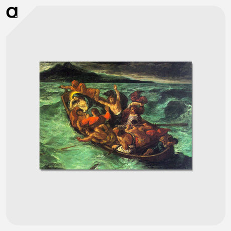 アートポストカード-Christ on the Lake of Gennezaret - ウジェーヌ ドラクロワ Postcard.