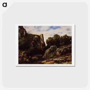 アートポストカード-Waterfall in the Jura - ギュスターヴ クールベ Postcard.
