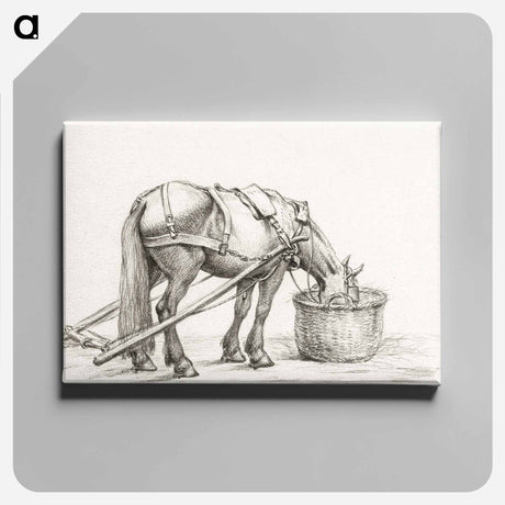 アートパネル-Horse eating from a basket - ジャン ベルナール Canvas.
