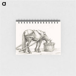 アートメモ帳-Horse eating from a basket - ジャン ベルナール Memo.