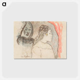 アートポストカード-Study of Tahitian Heads - ポール ゴーギャン Postcard.