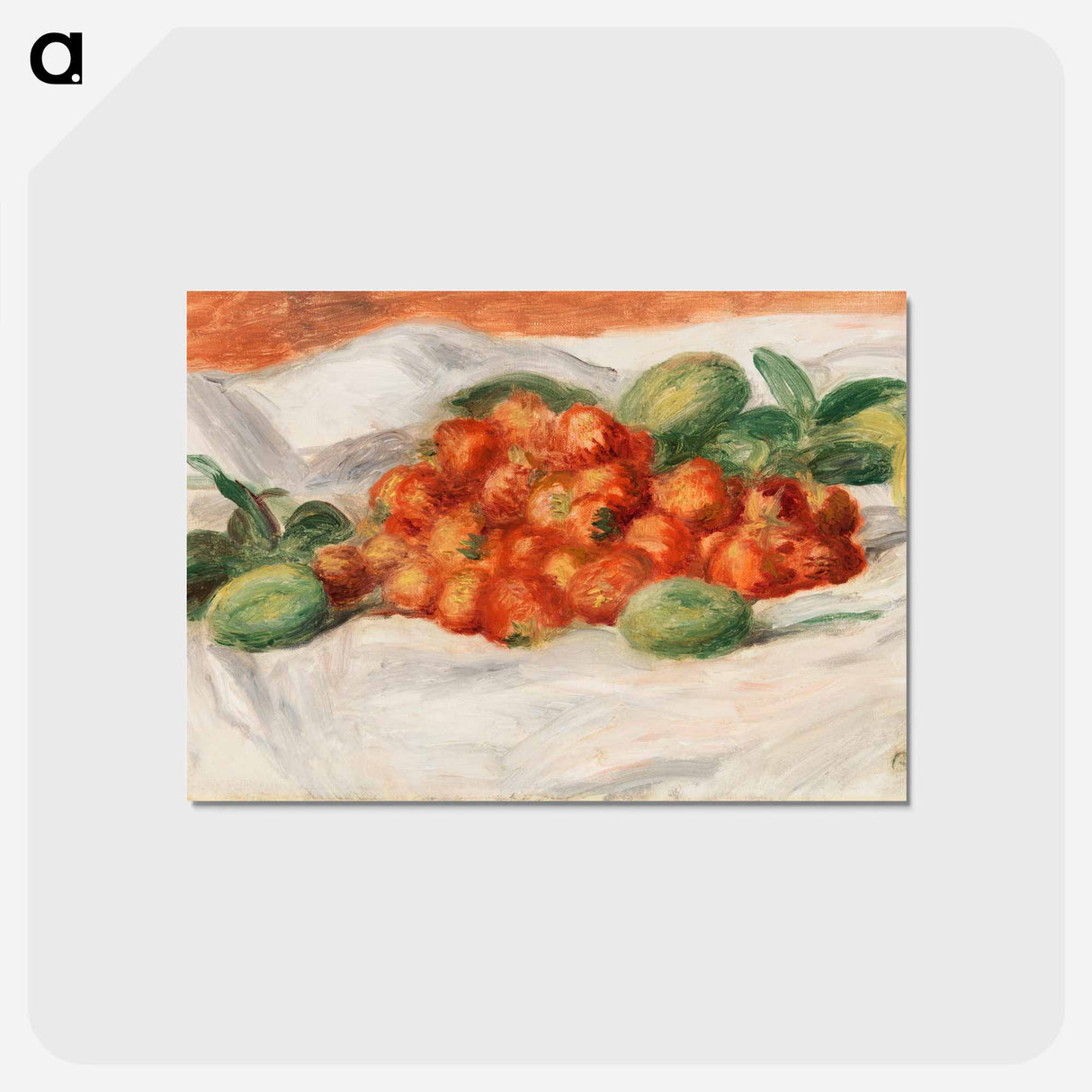 アートポストカード-Strawberries and Almonds - ピエール オーギュスト ルノワール Postcard.