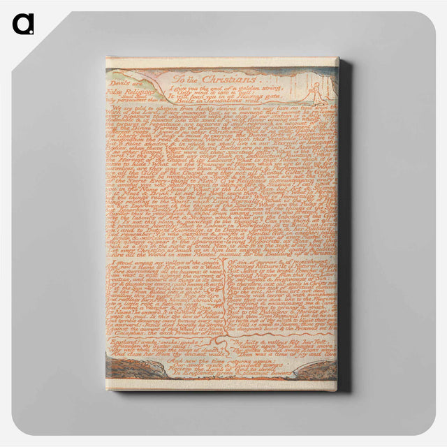 アートパネル-Jerusalem, Plate 77, "To the Christians...." - ウィリアム ブレイク Canvas.